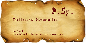 Melicska Szeverin névjegykártya